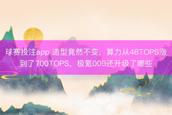 球赛投注app 造型竟然不变，算力从48TOPS涨到了700TOPS，极氪009还升级了哪些
