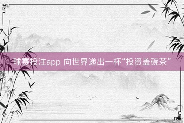 球赛投注app 向世界递出一杯“投资盖碗茶”