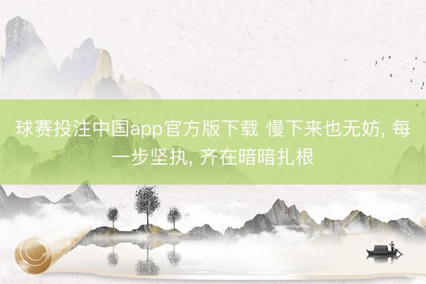 球赛投注中国app官方版下载 慢下来也无妨， 每一步坚执， 齐在暗暗扎根