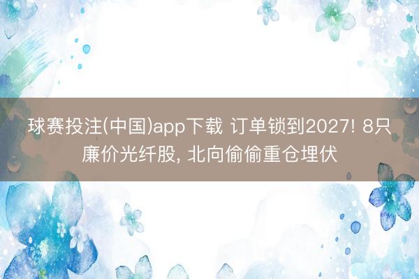 球赛投注(中国)app下载 订单锁到2027! 8只廉价光纤股， 北向偷偷重仓埋伏