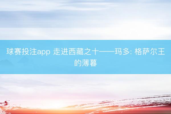 球赛投注app 走进西藏之十——玛多: 格萨尔王的薄暮