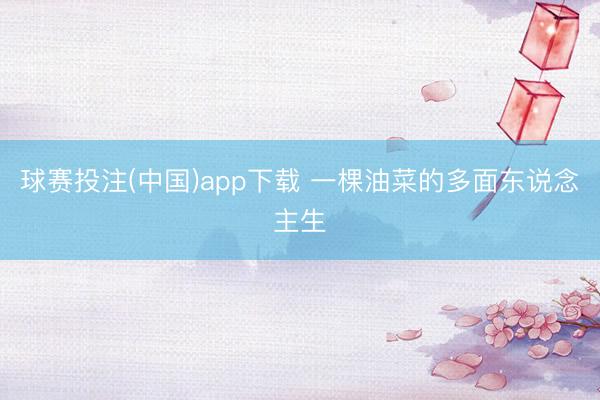 球赛投注(中国)app下载 一棵油菜的多面东说念主生