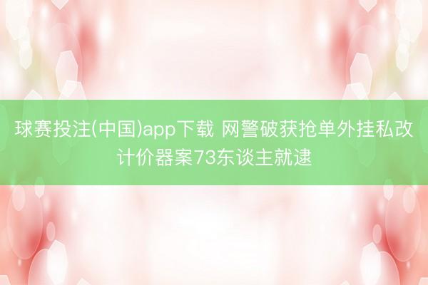球赛投注(中国)app下载 网警破获抢单外挂私改计价器案73东谈主就逮