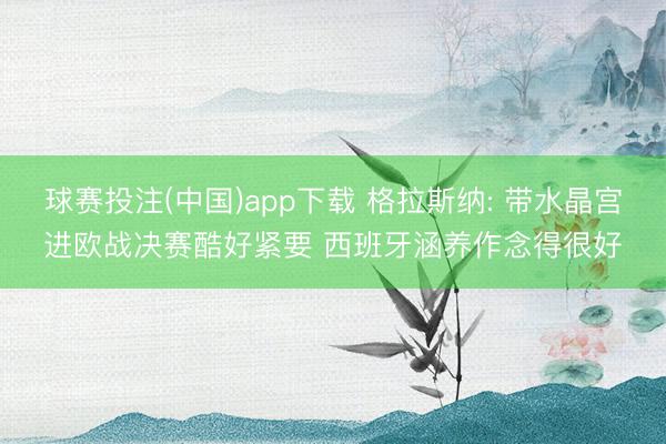 球赛投注(中国)app下载 格拉斯纳: 带水晶宫进欧战决赛酷好紧要 西班牙涵养作念得很好
