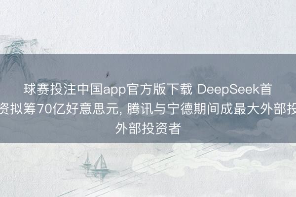 球赛投注中国app官方版下载 DeepSeek首轮融资拟筹70亿好意思元， 腾讯与宁德期间成最大外部投资者