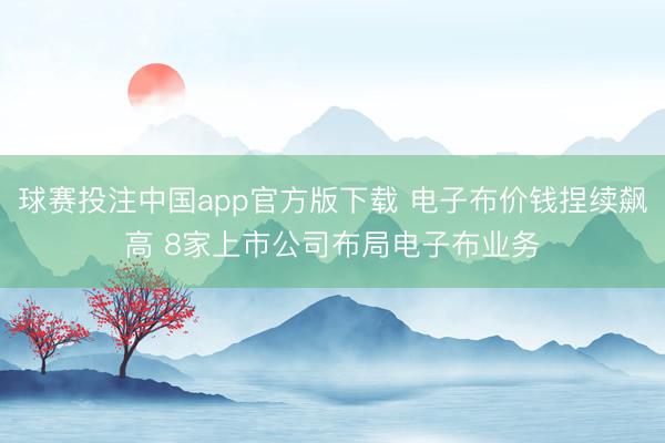 球赛投注中国app官方版下载 电子布价钱捏续飙高 8家上市公司布
