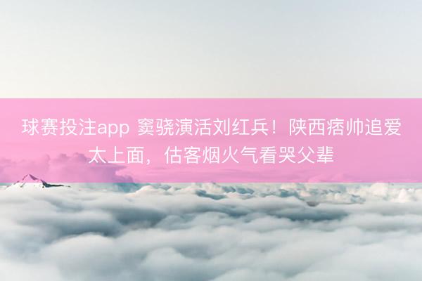 球赛投注app 窦骁演活刘红兵！陕西痞帅追爱太上面，估客烟火气看哭父辈