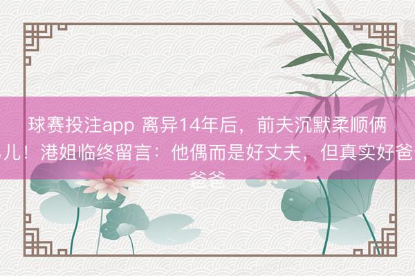 球赛投注app 离异14年后,前夫沉默柔顺俩男儿!港姐临终留言:他偶而是好丈夫,但真实好爸爸