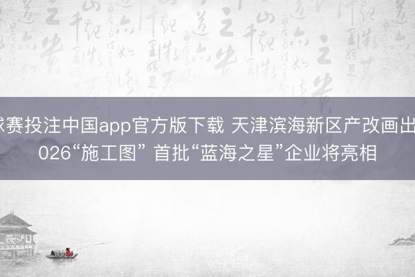 球赛投注中国app官方版下载 天津滨海新区产改画出2026“施工图” 首批“蓝海之星”企业将亮相