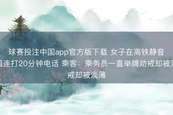 球赛投注中国app官方版下载 女子在高铁静音车厢连打20分钟电话 乘客：乘务员一直举牌劝戒却被淡薄