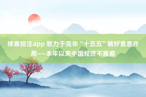 球赛投注app 致力于完毕“十五五”精好意思开局——本年以来中国经济不雅察