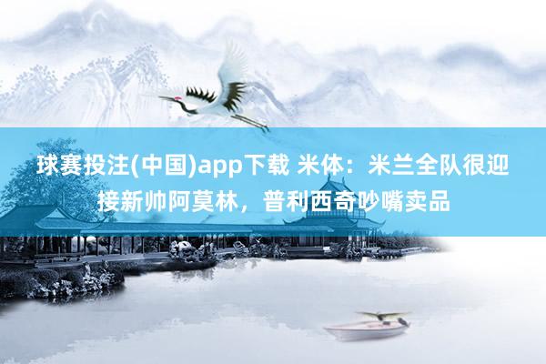 球赛投注(中国)app下载 米体:米兰全队很迎接新帅阿莫林,普利西奇吵嘴卖品